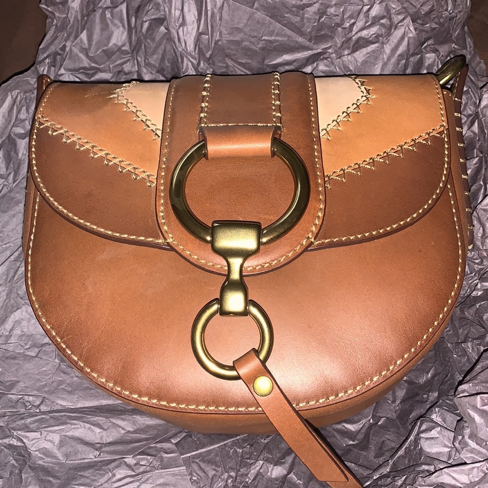 NWT new Frye Ilana Color Block Crossbody in Cognac